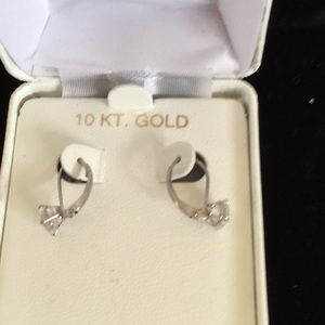 10k earrings Swarovski zirconia 2cttw